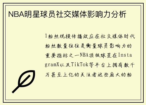 NBA明星球员社交媒体影响力分析